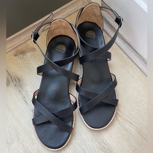 Bared Footwear | Shoes | Bared Footwear Loon Black Leather Flat Sandals |  Poshmark